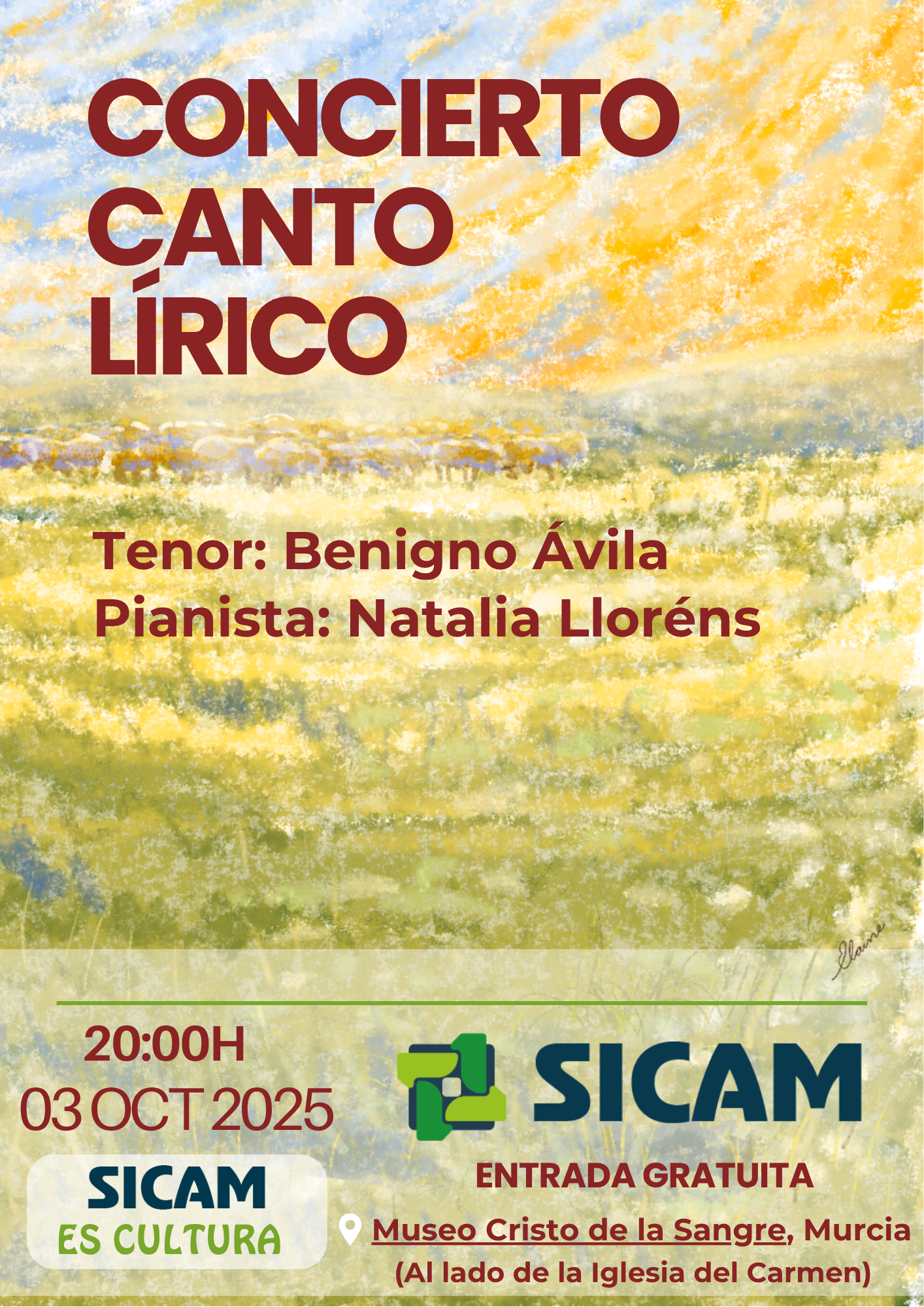 1 octubre 2025. EL CLUB SICAM TE INVITA AL CONCIERTO LÍRICO EN MURCIA<br>